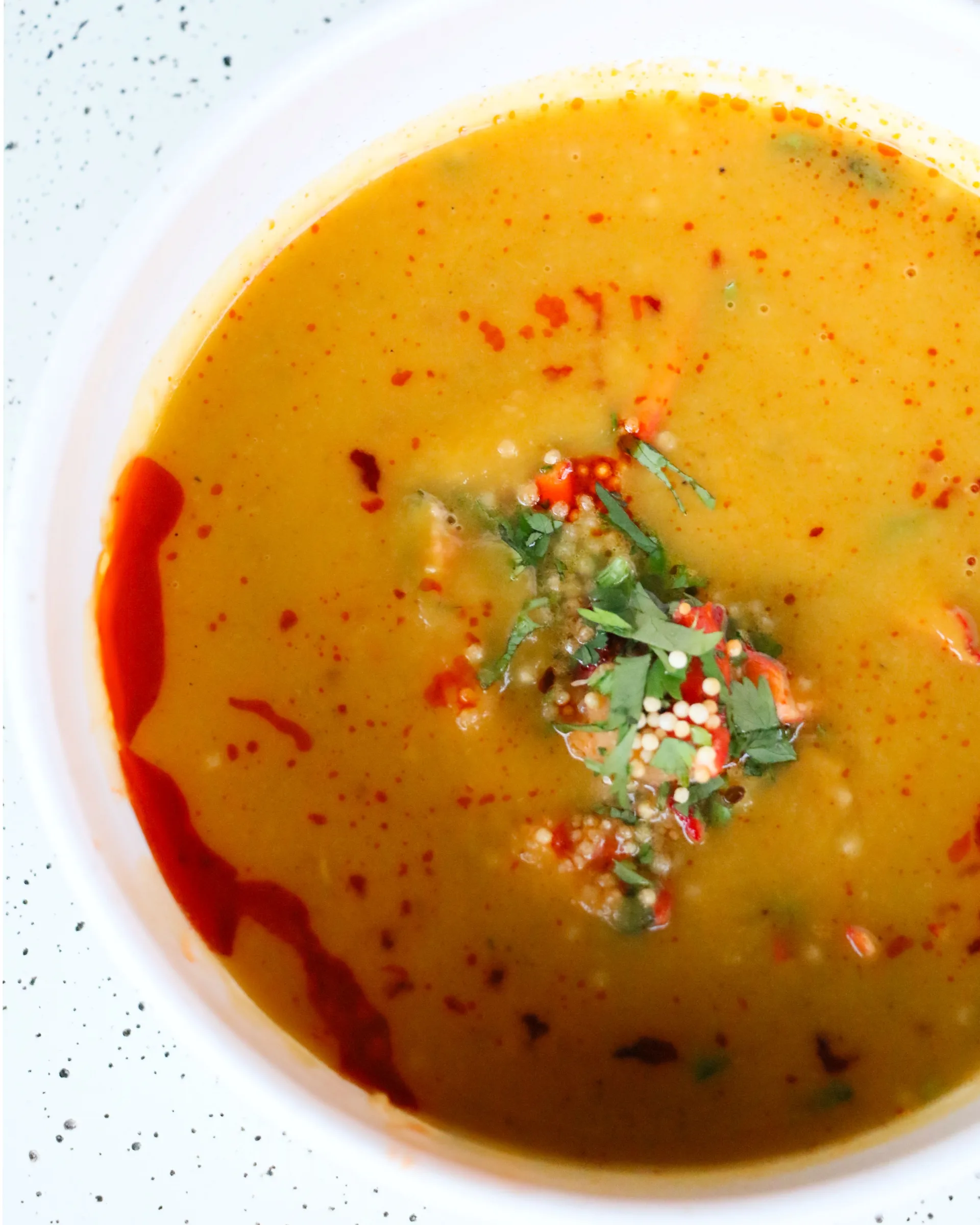 A bowl of squash soup.
