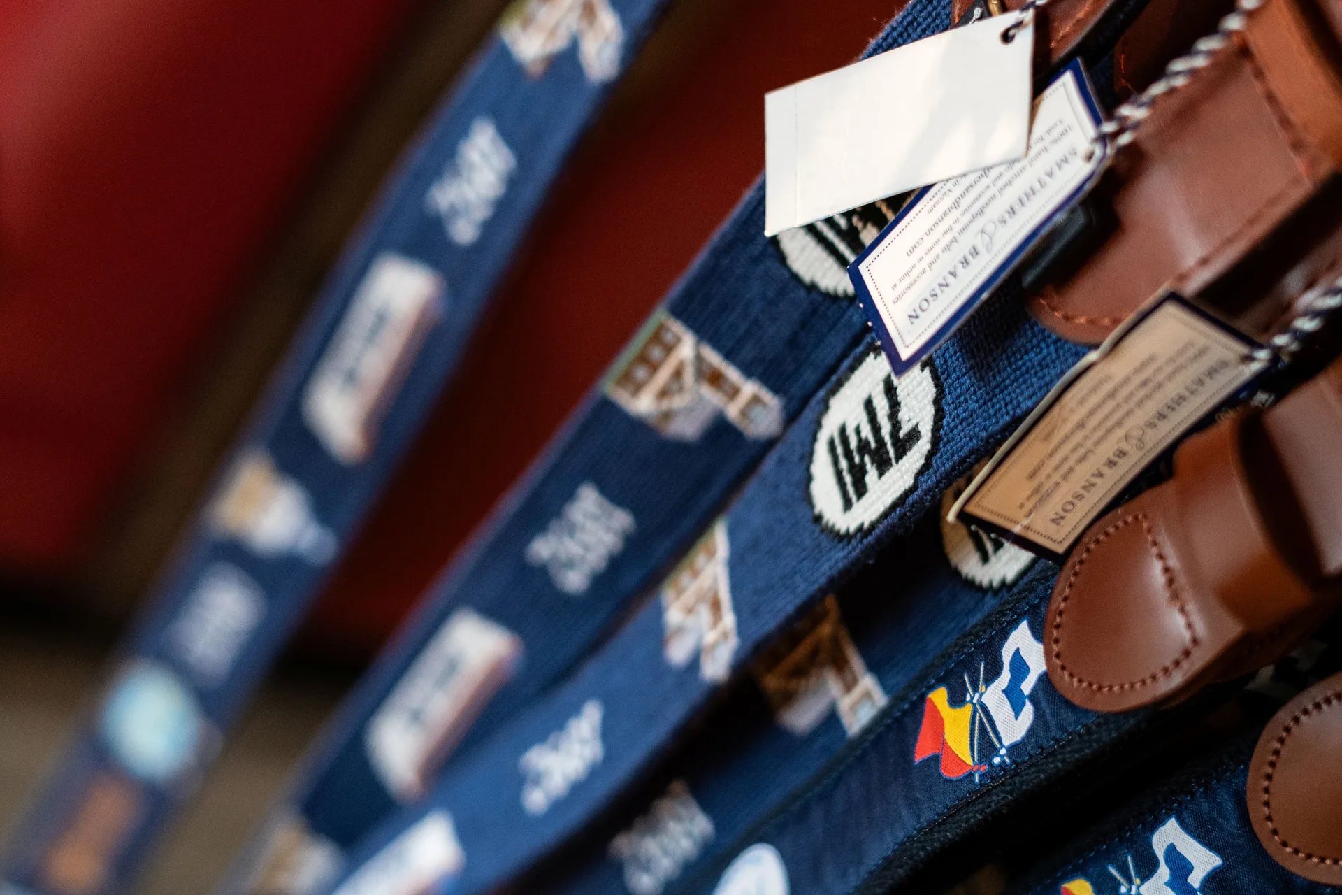 A display of belts.
