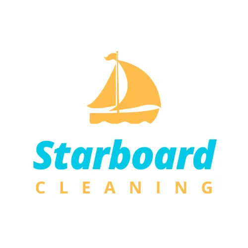 Owners of Starboard Cleaning Service standing with a customer on a dock.